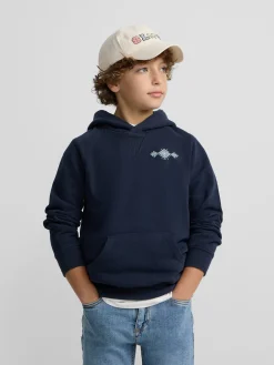 Sudadera kids hoodie cordon etnico azul marino