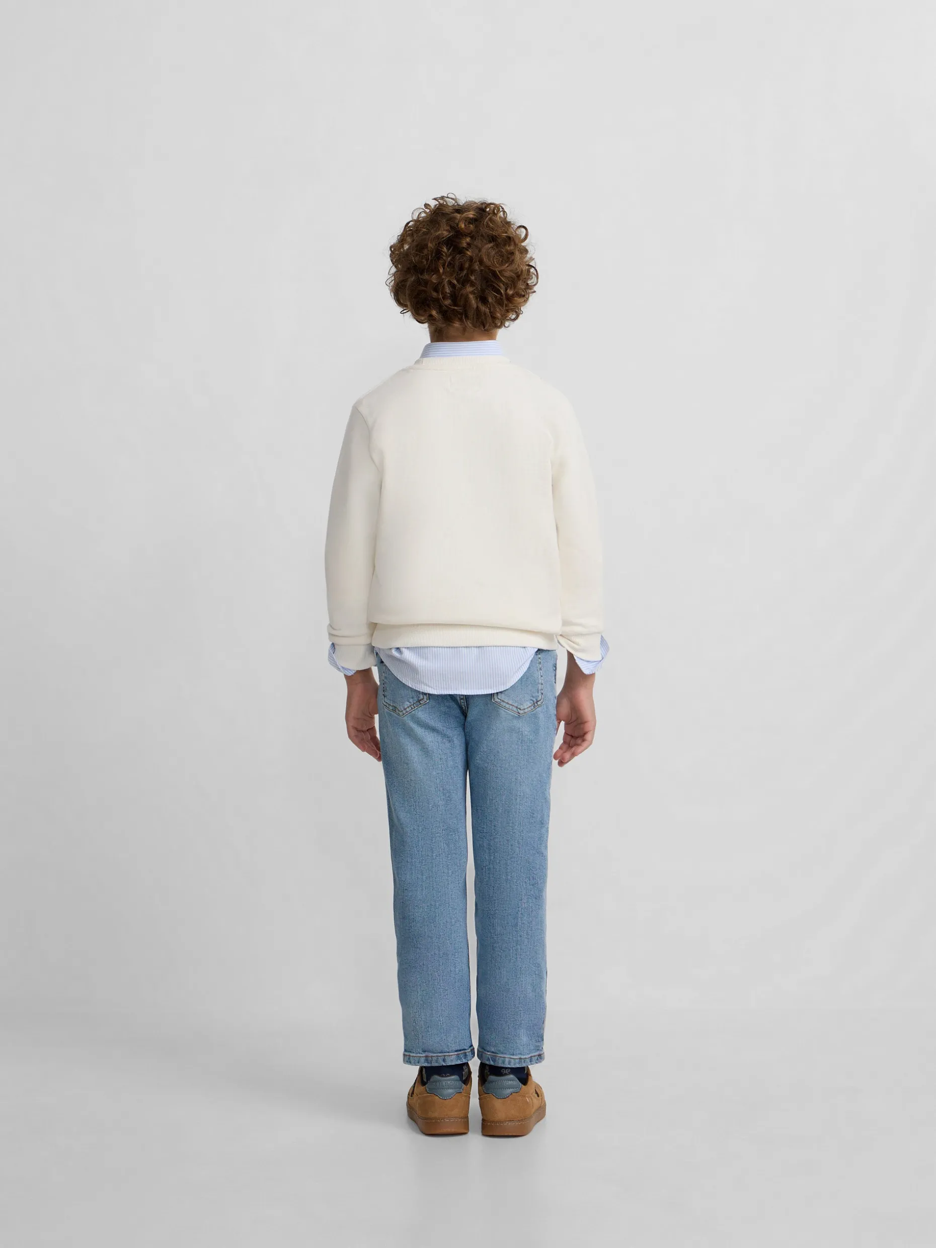 Sudadera kids letras silbon crema