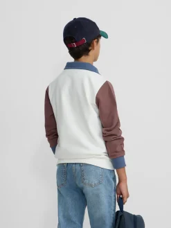 Sudadera kids media cremallera multicolor blanco