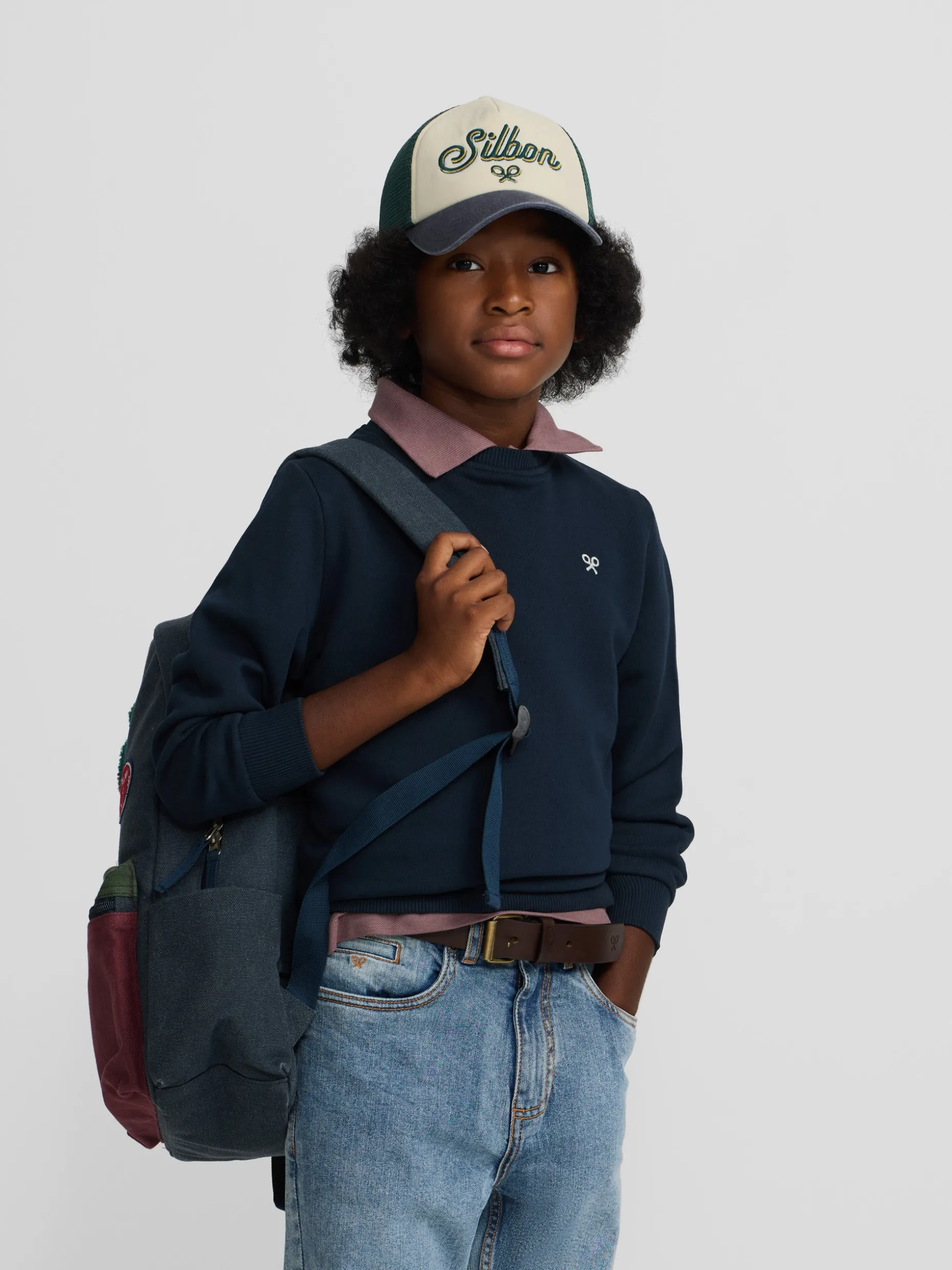 Sudadera kids minilogo azul marino
