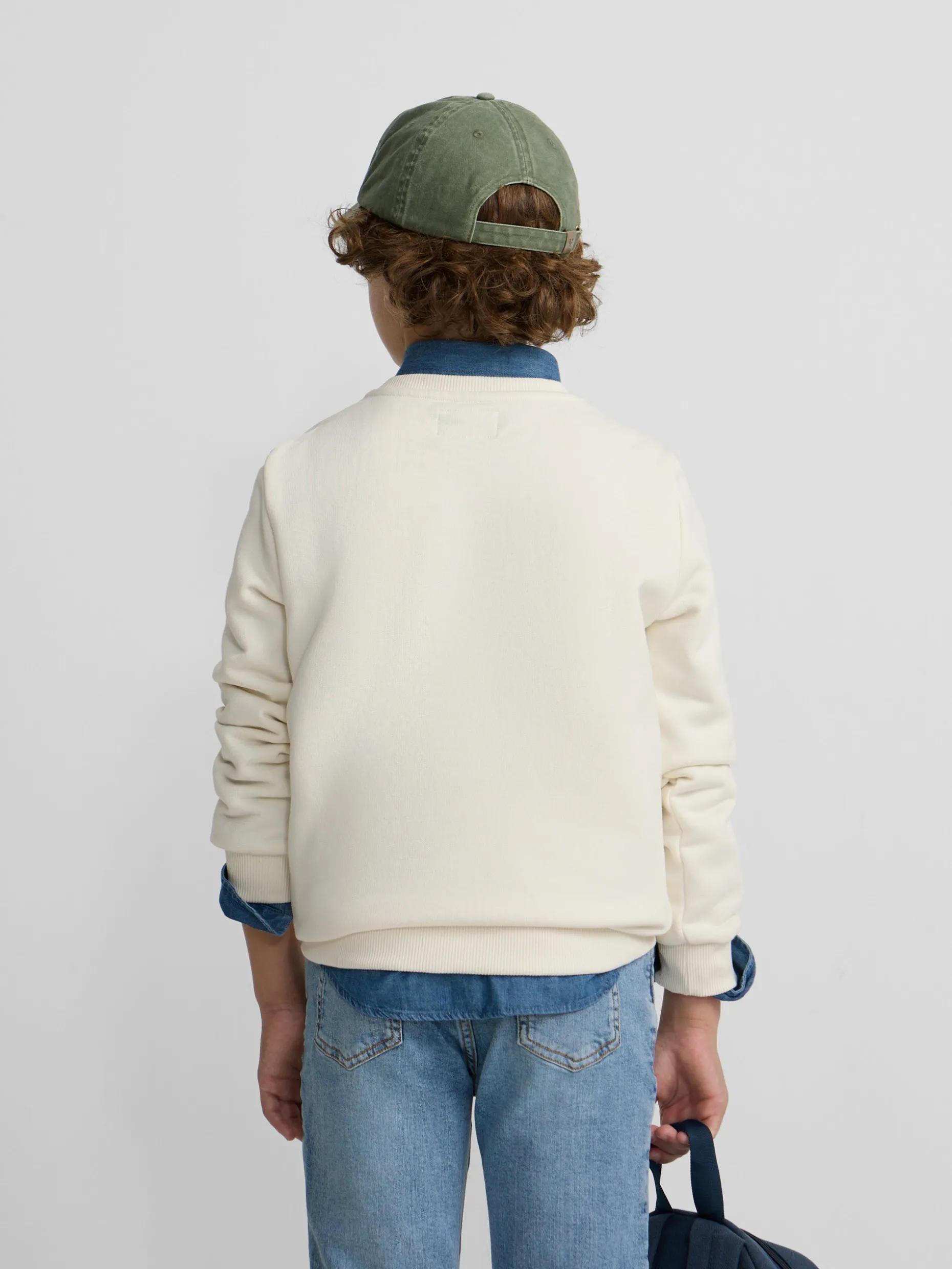 Sudadera kids minilogo crema