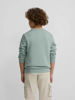 Sudadera kids minilogo verde