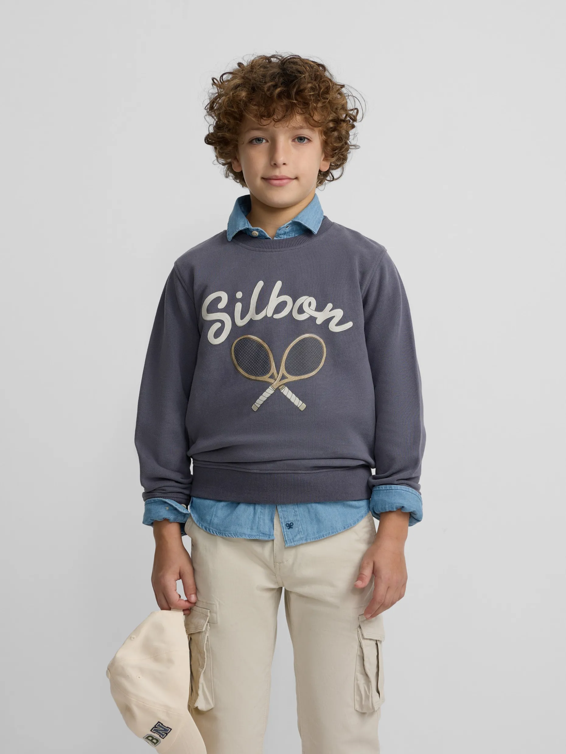 Sudadera kids raqueta junior azul indigo