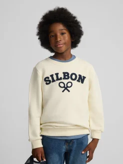 Sudadera kids raqueta media crema