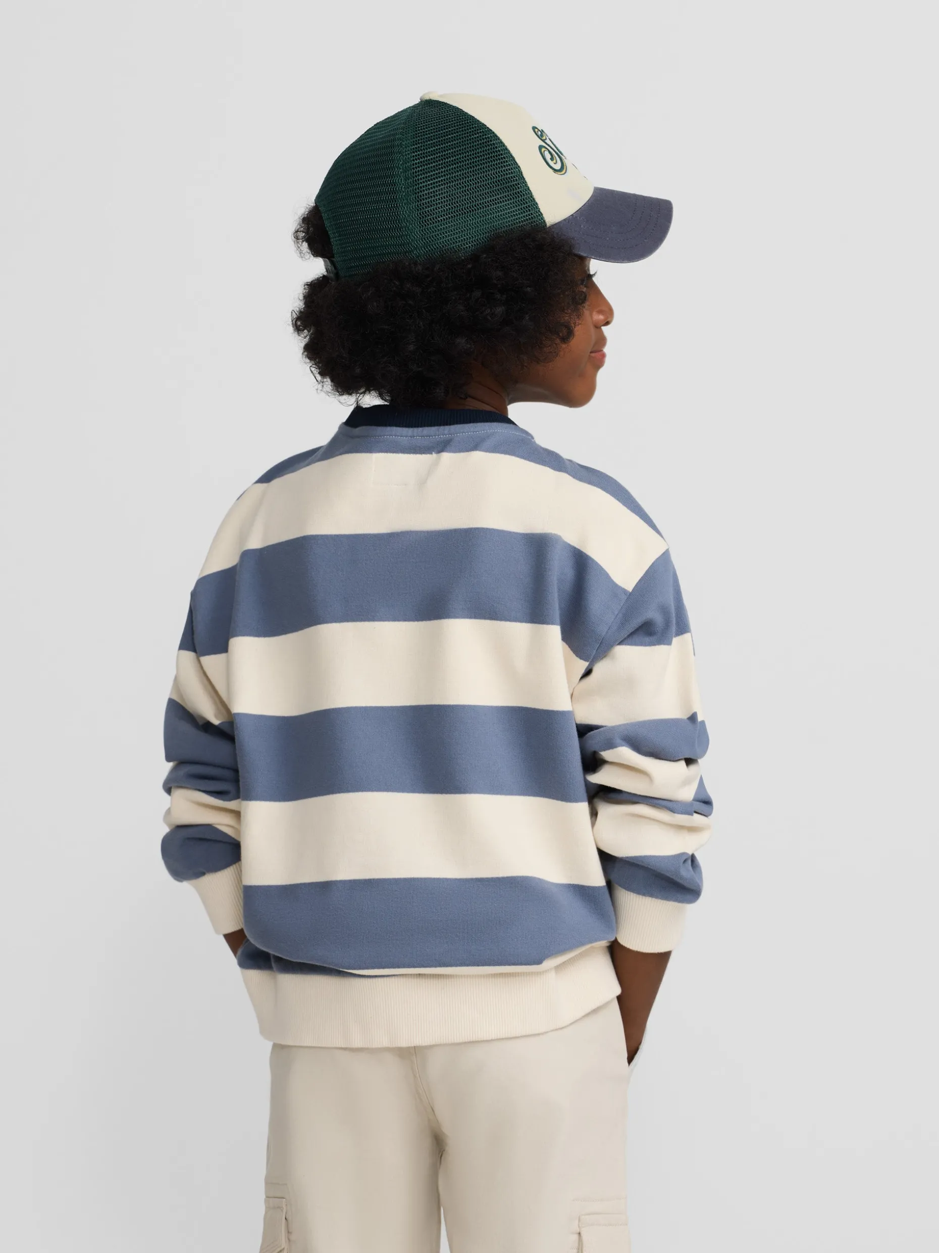 Sudadera kids rayas anchas azules