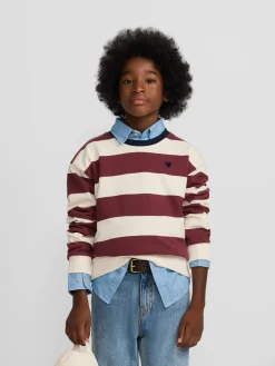 Sudadera kids rayas anchas burdeos