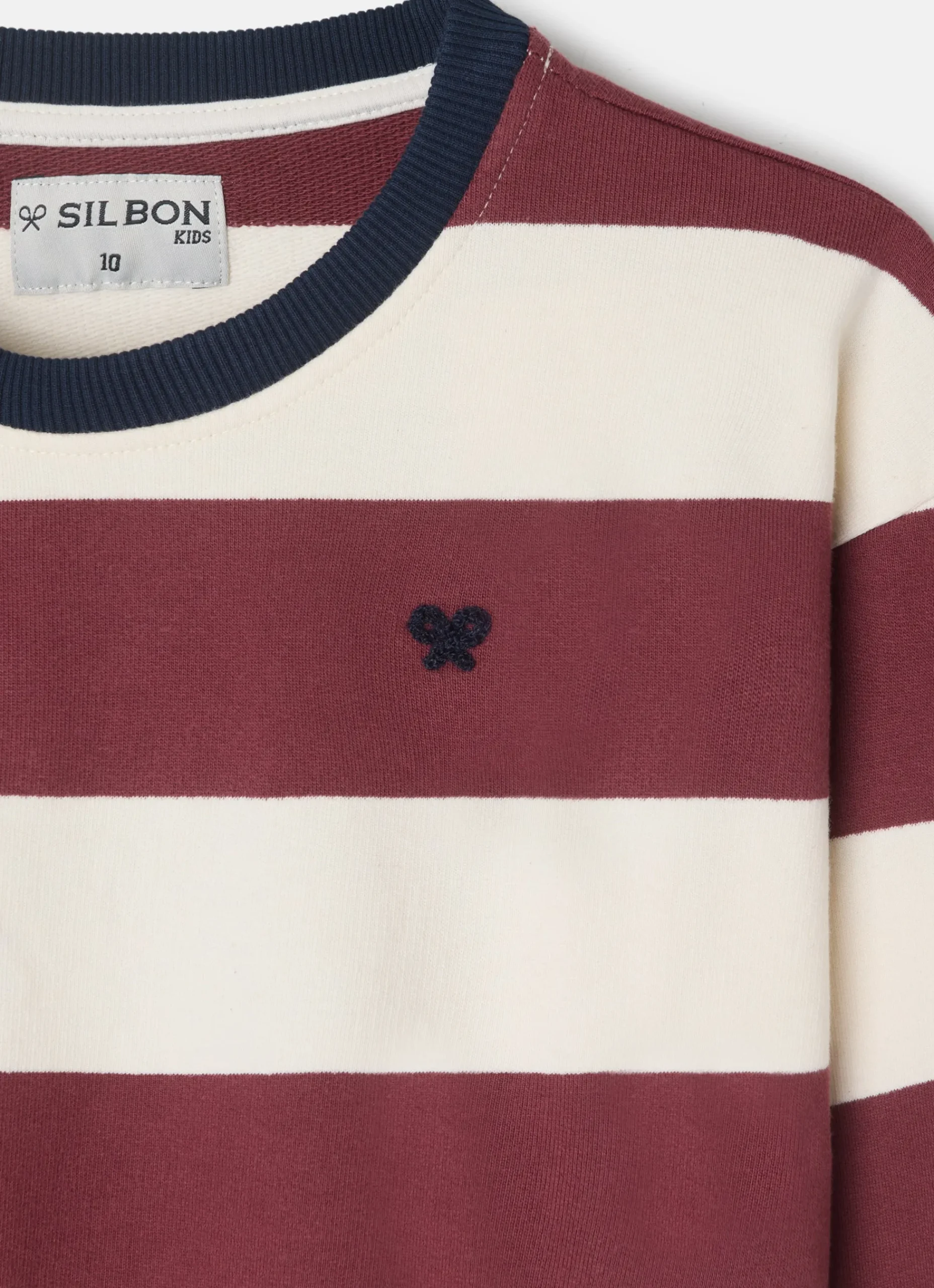 Sudadera kids rayas anchas burdeos