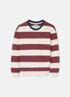 Sudadera kids rayas anchas burdeos