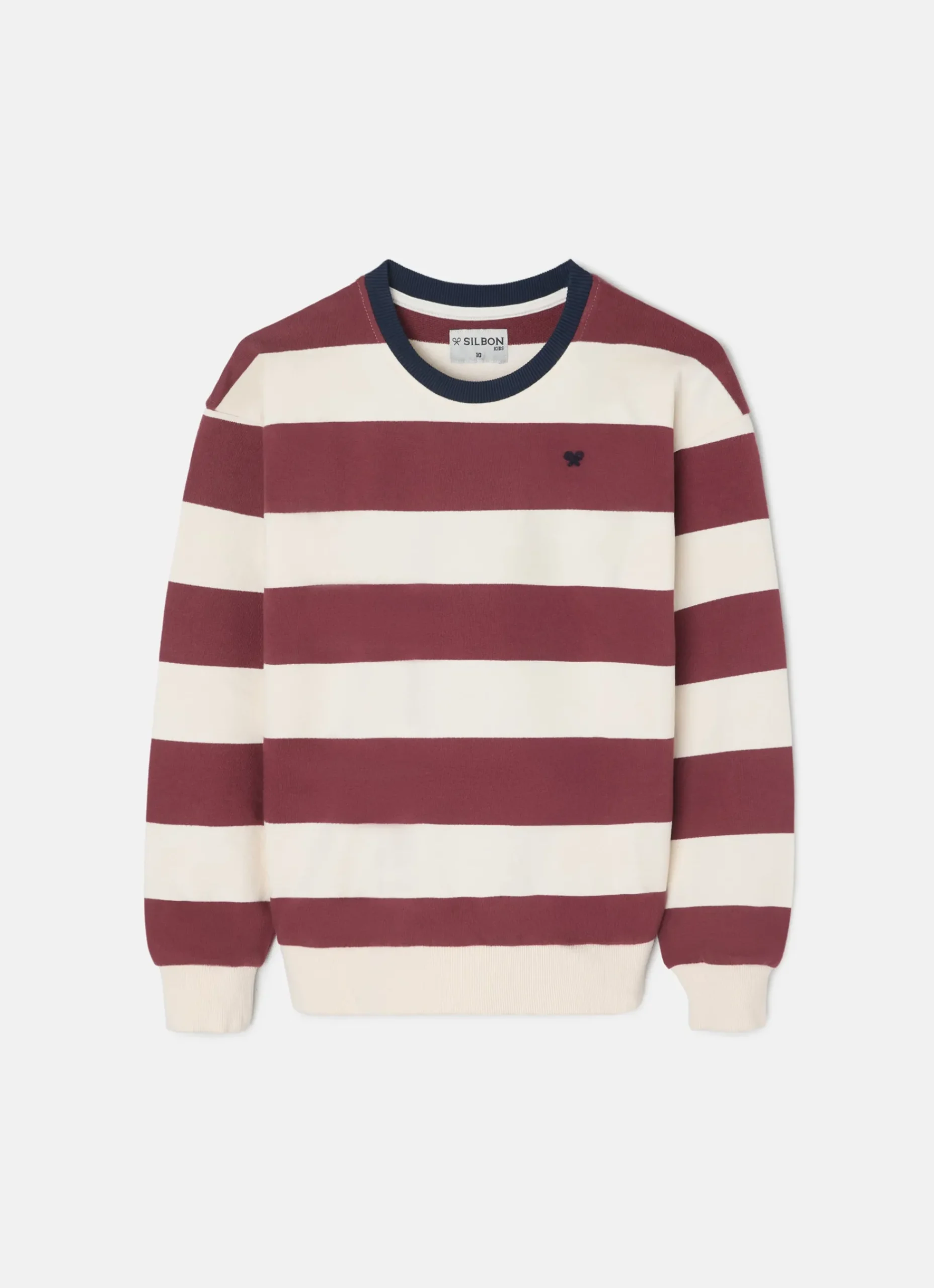 Sudadera kids rayas anchas burdeos