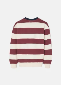 Sudadera kids rayas anchas burdeos