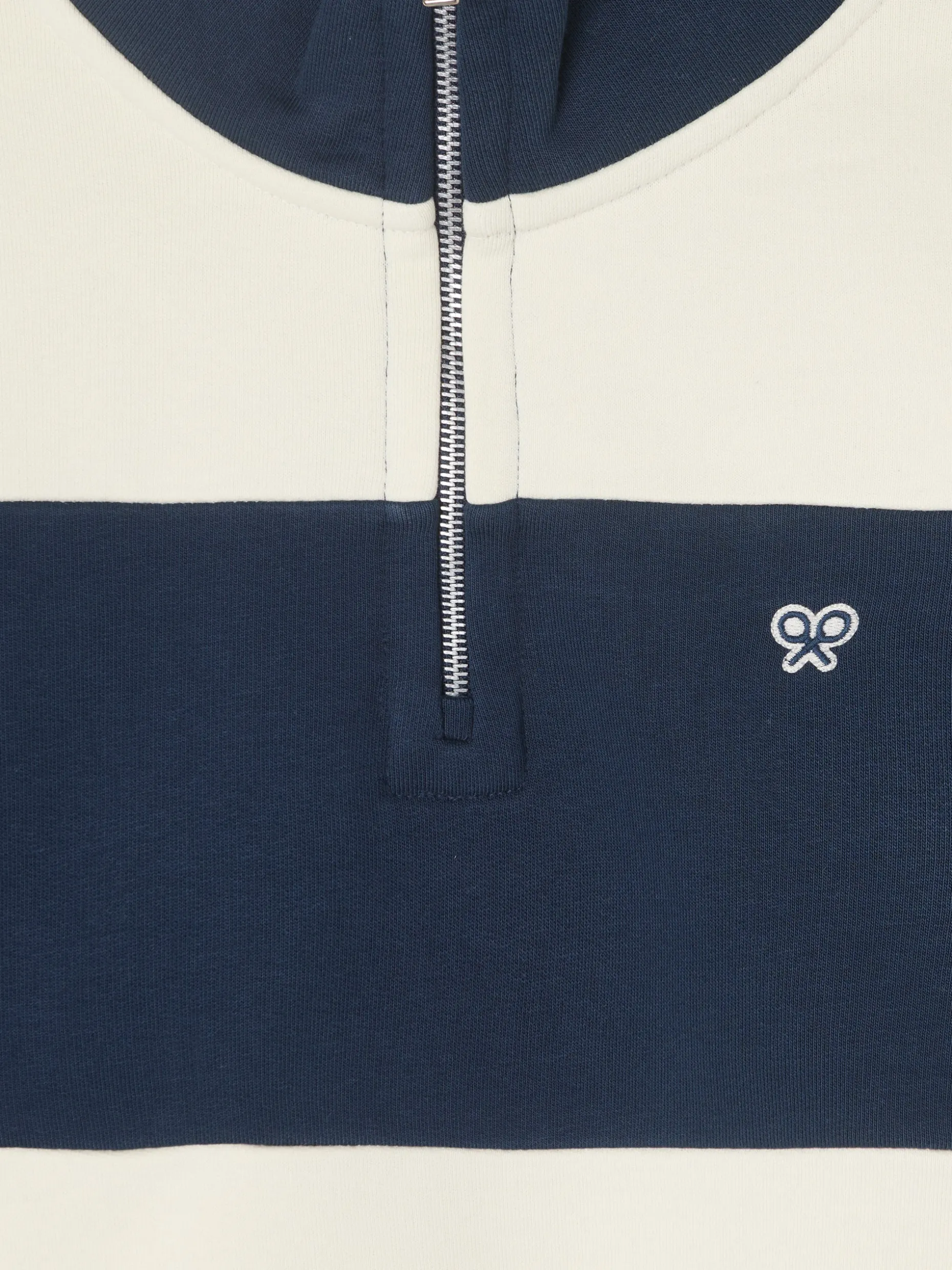 Sudadera media cremallera raya ancha marino