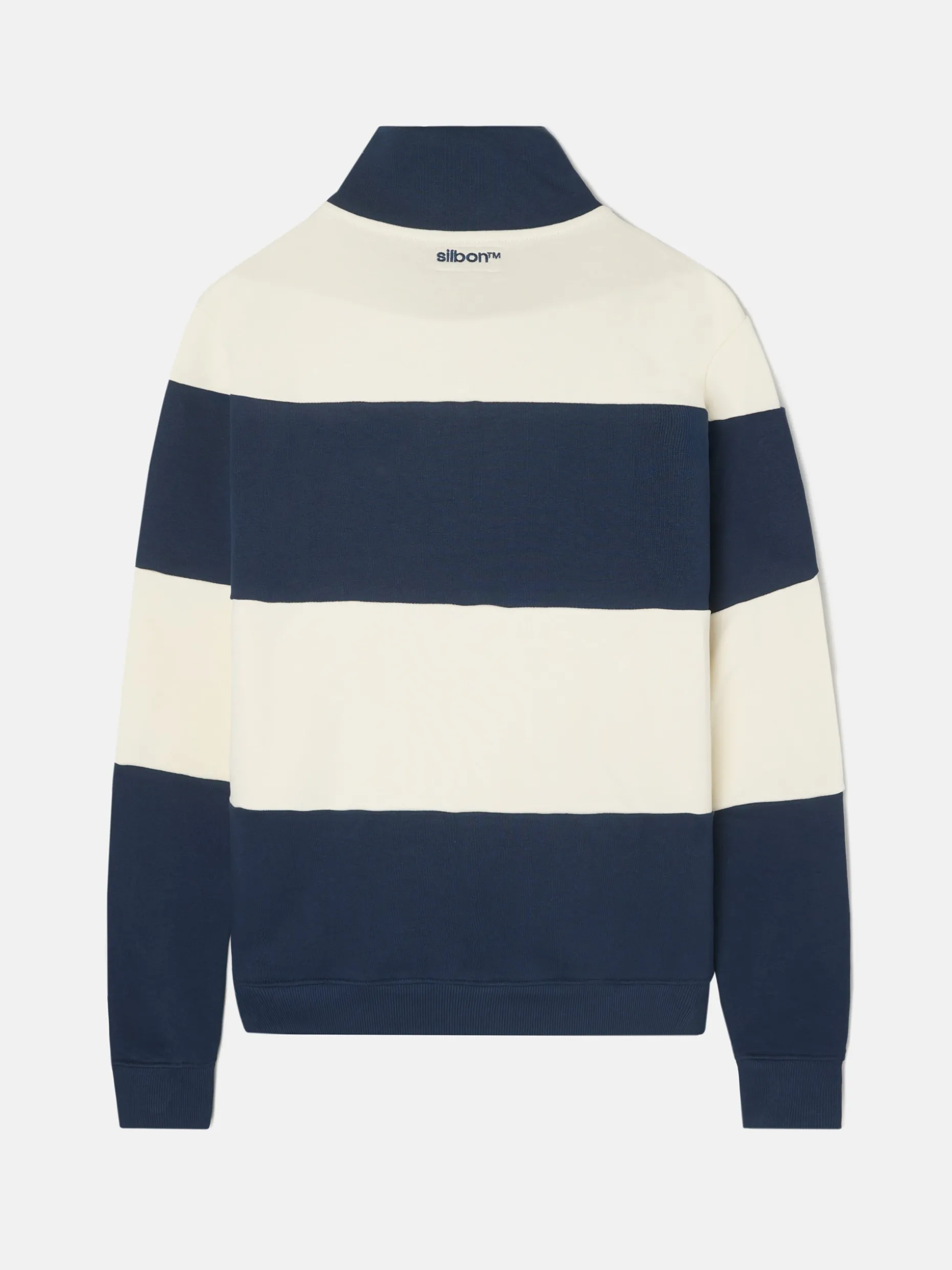 Sudadera media cremallera raya ancha marino