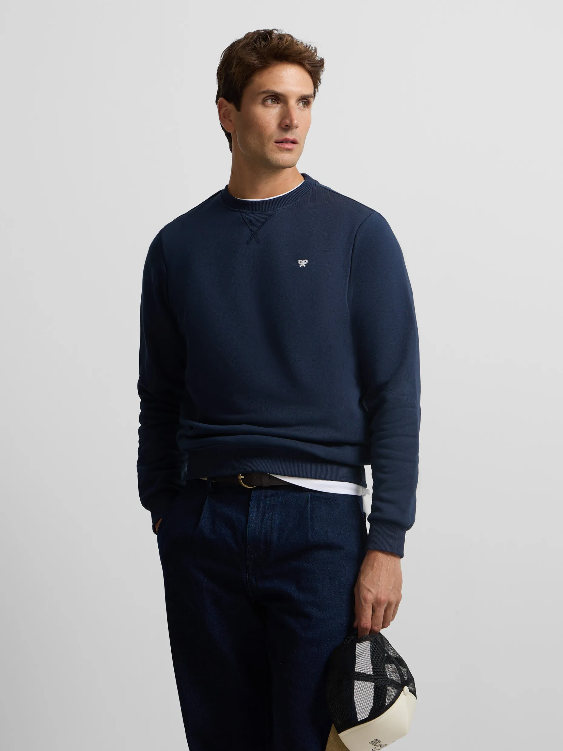 Sudadera minilogo azul marino