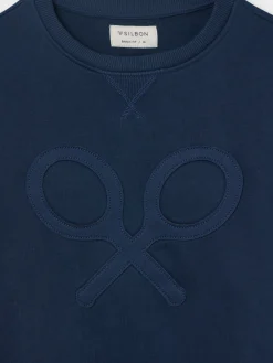 Sudadera raqueta relieve tono marino