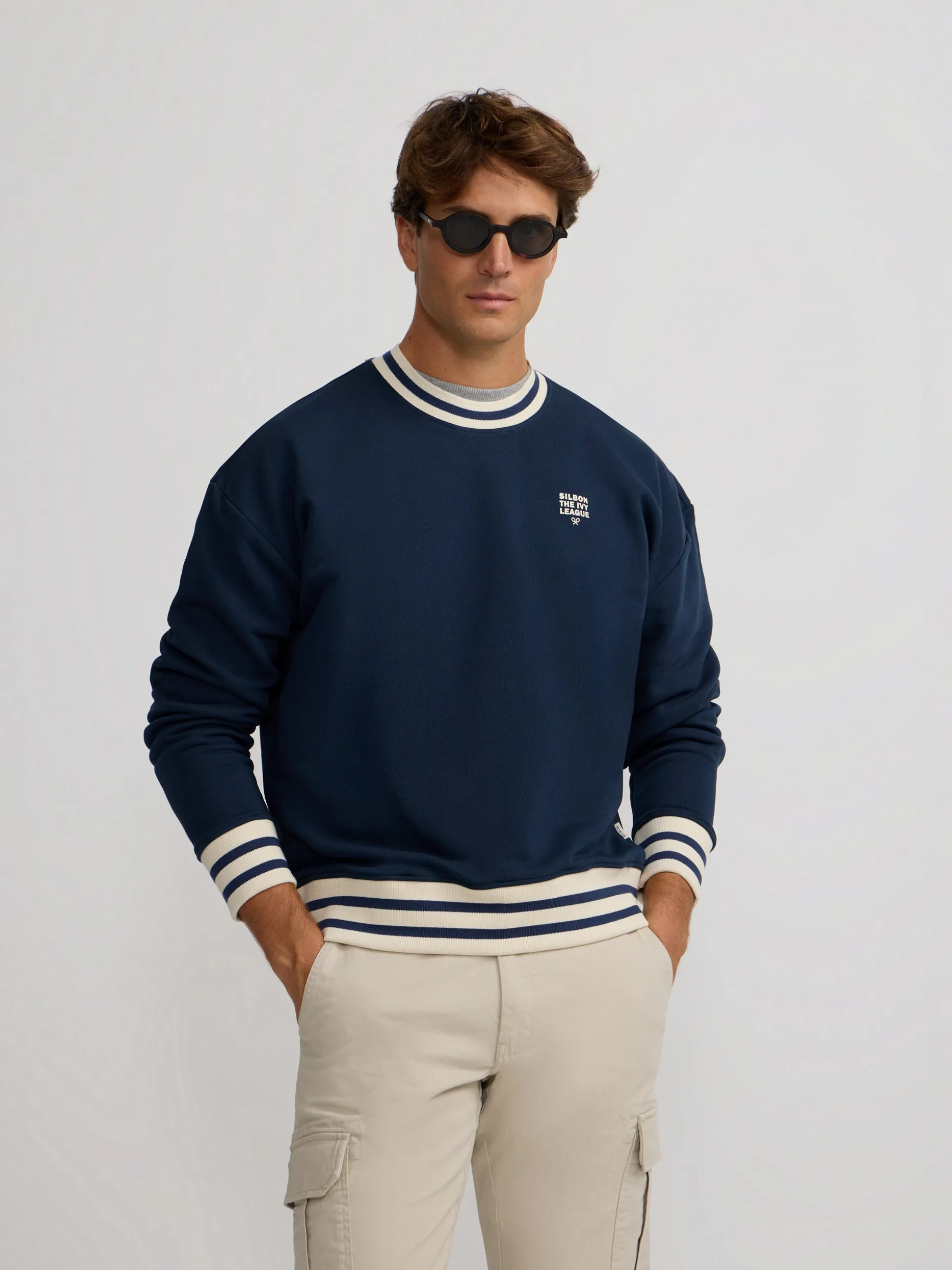 Sudadera relaxed fit ivy league marino