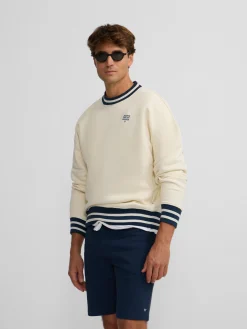 Sudadera relaxed fit ivy league crema