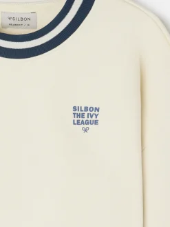 Sudadera relaxed fit ivy league crema