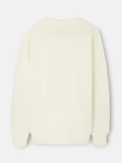 Sudadera relaxed fit retro crema