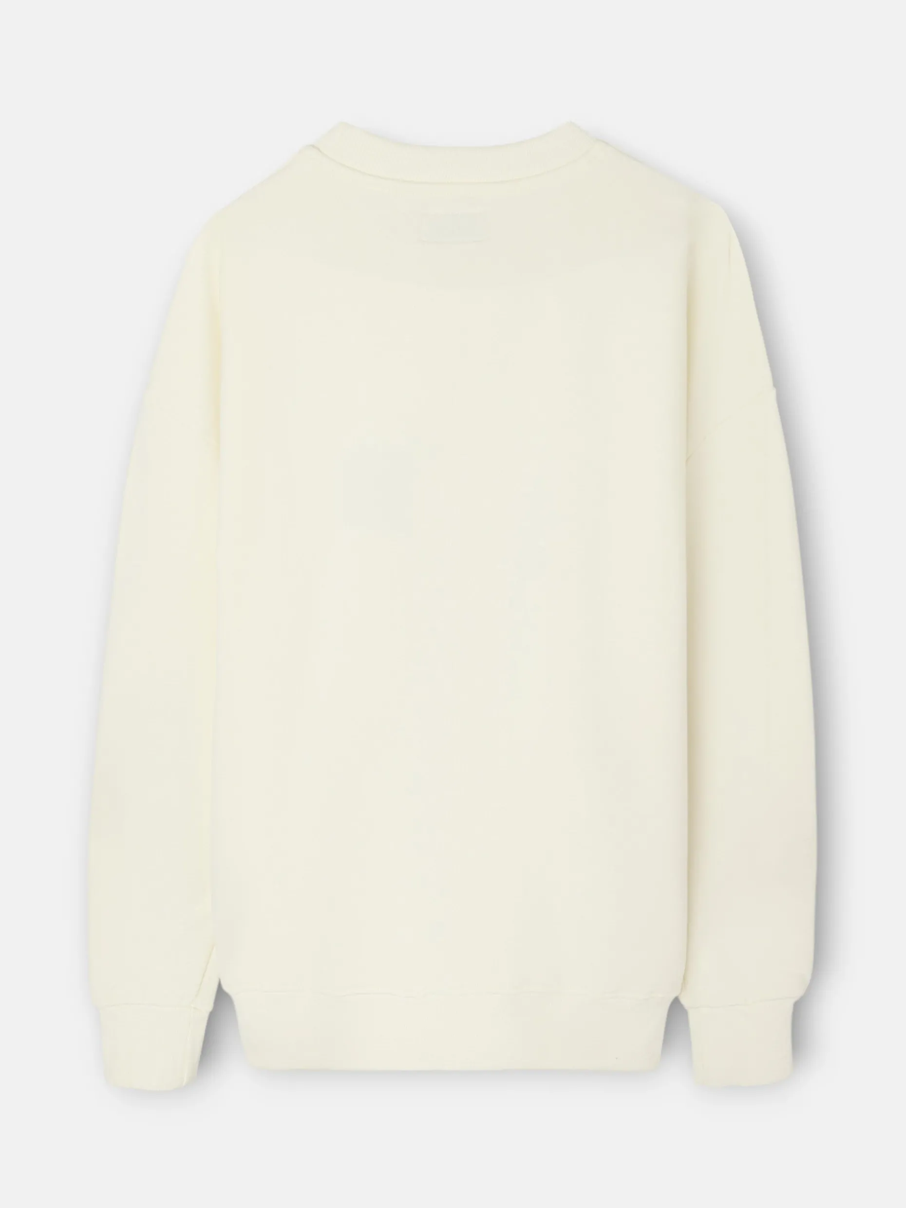 Sudadera relaxed fit retro crema