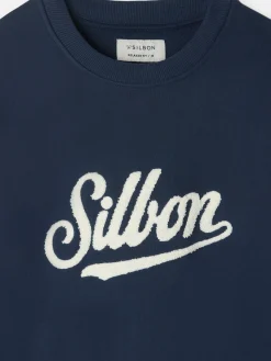Sudadera relaxed fit retro azul marino