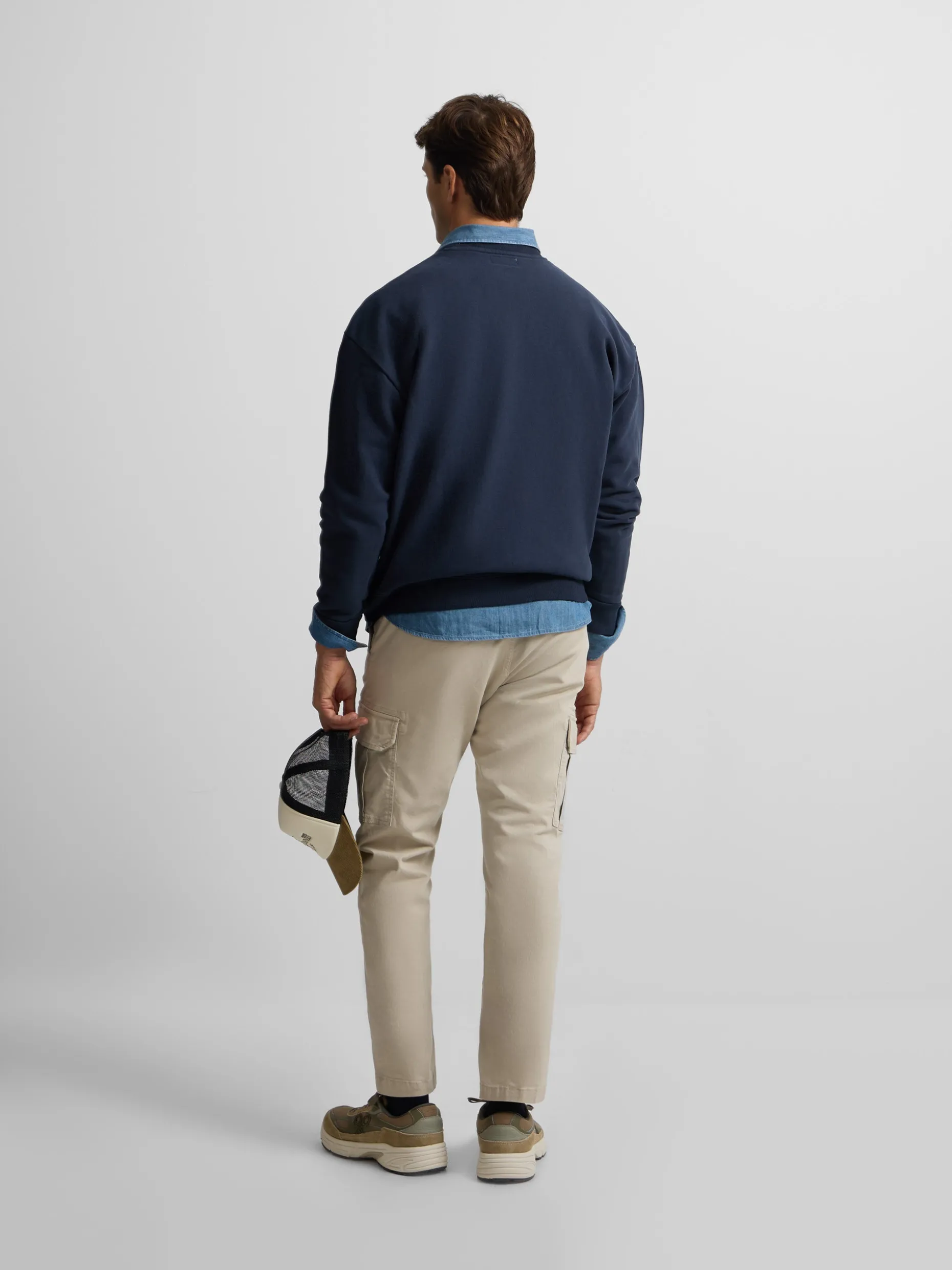 Sudadera relaxed fit retro azul marino