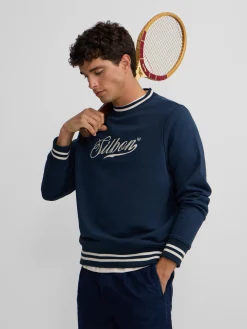 Sudadera retro lettering marino