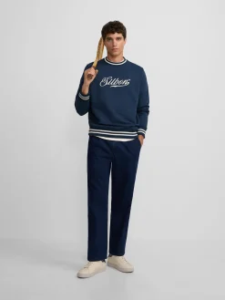 Sudadera retro lettering marino