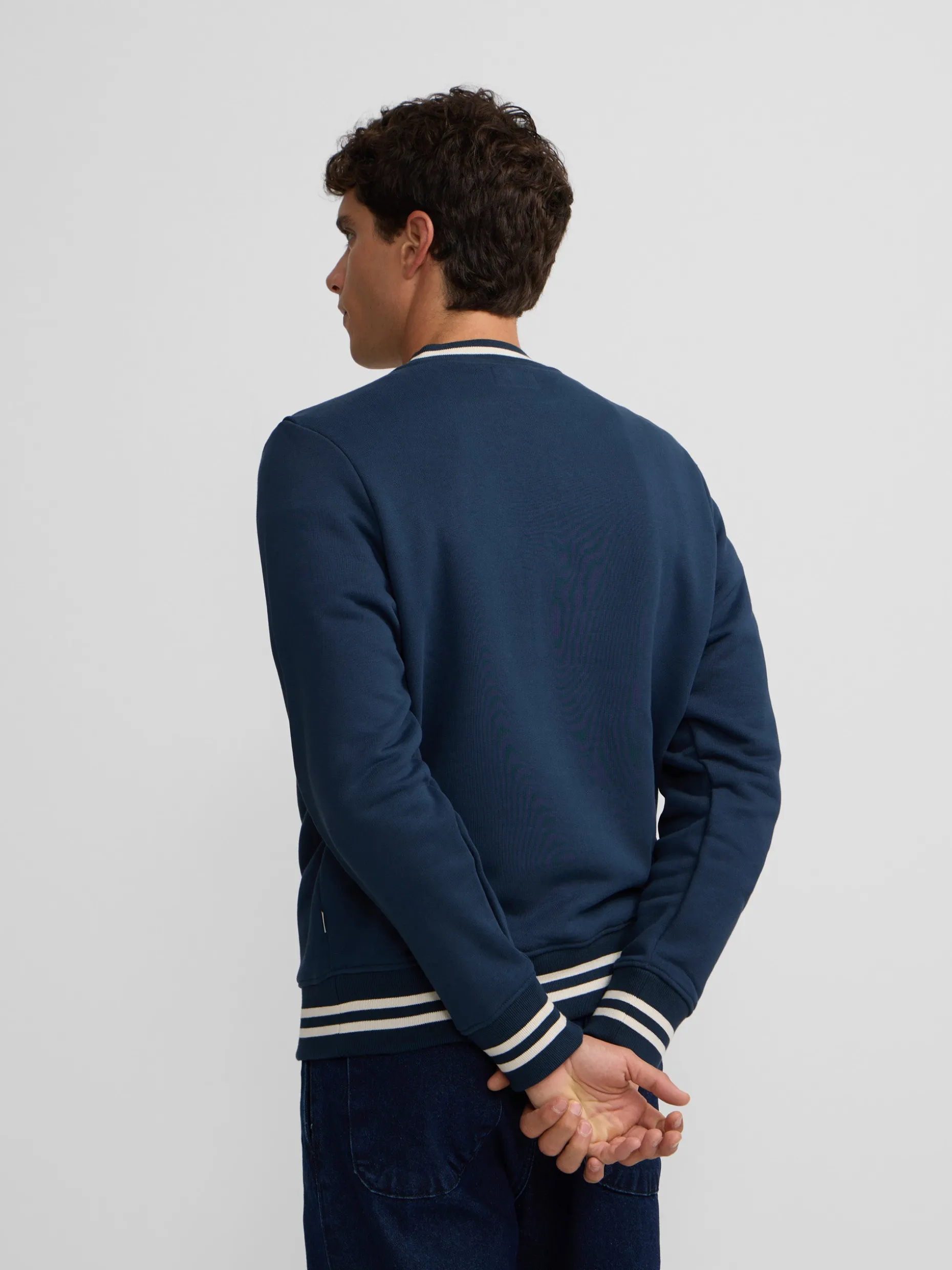 Sudadera retro lettering marino