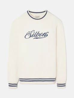 Sudadera retro lettering crema