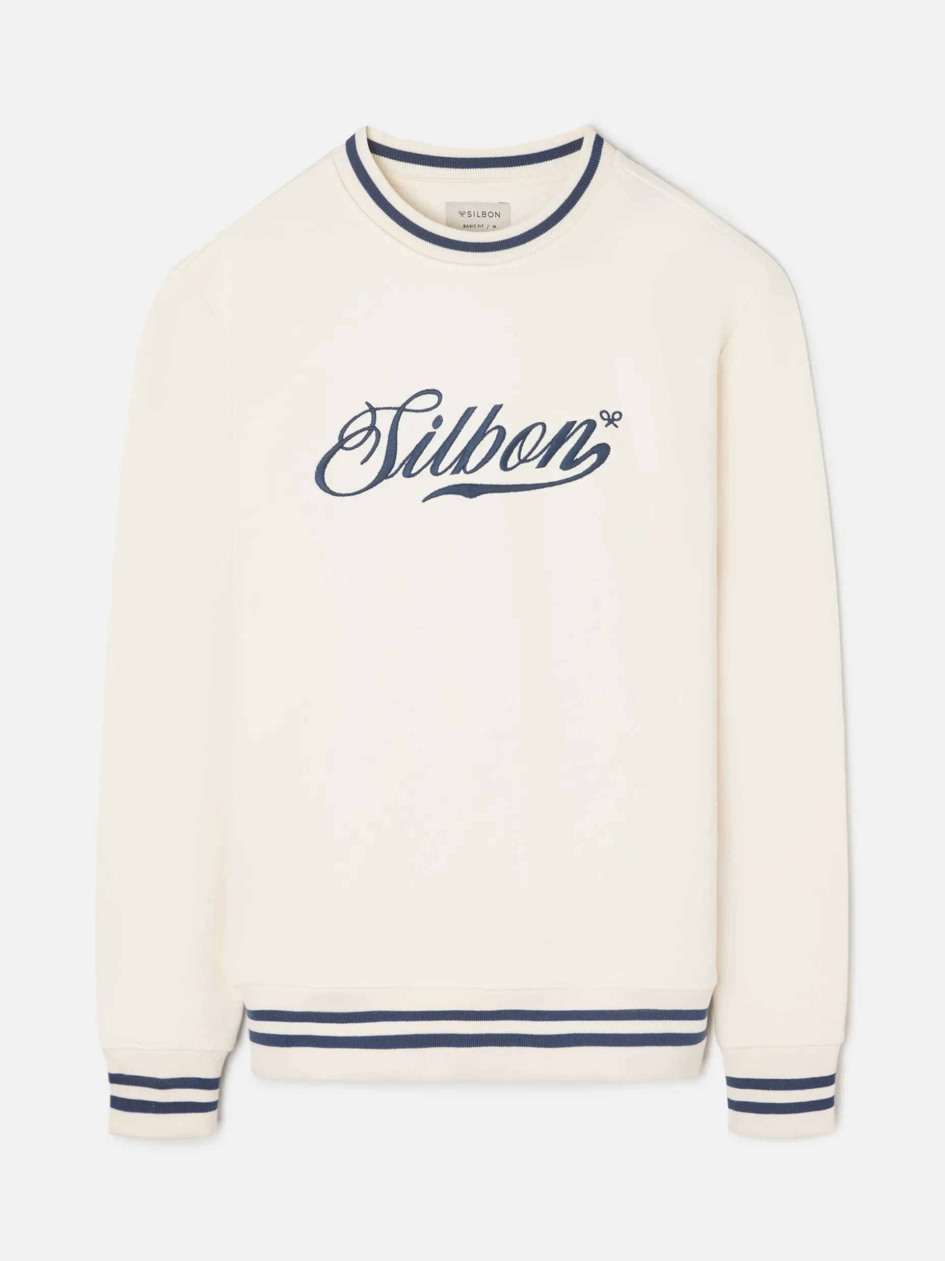 Sudadera retro lettering crema