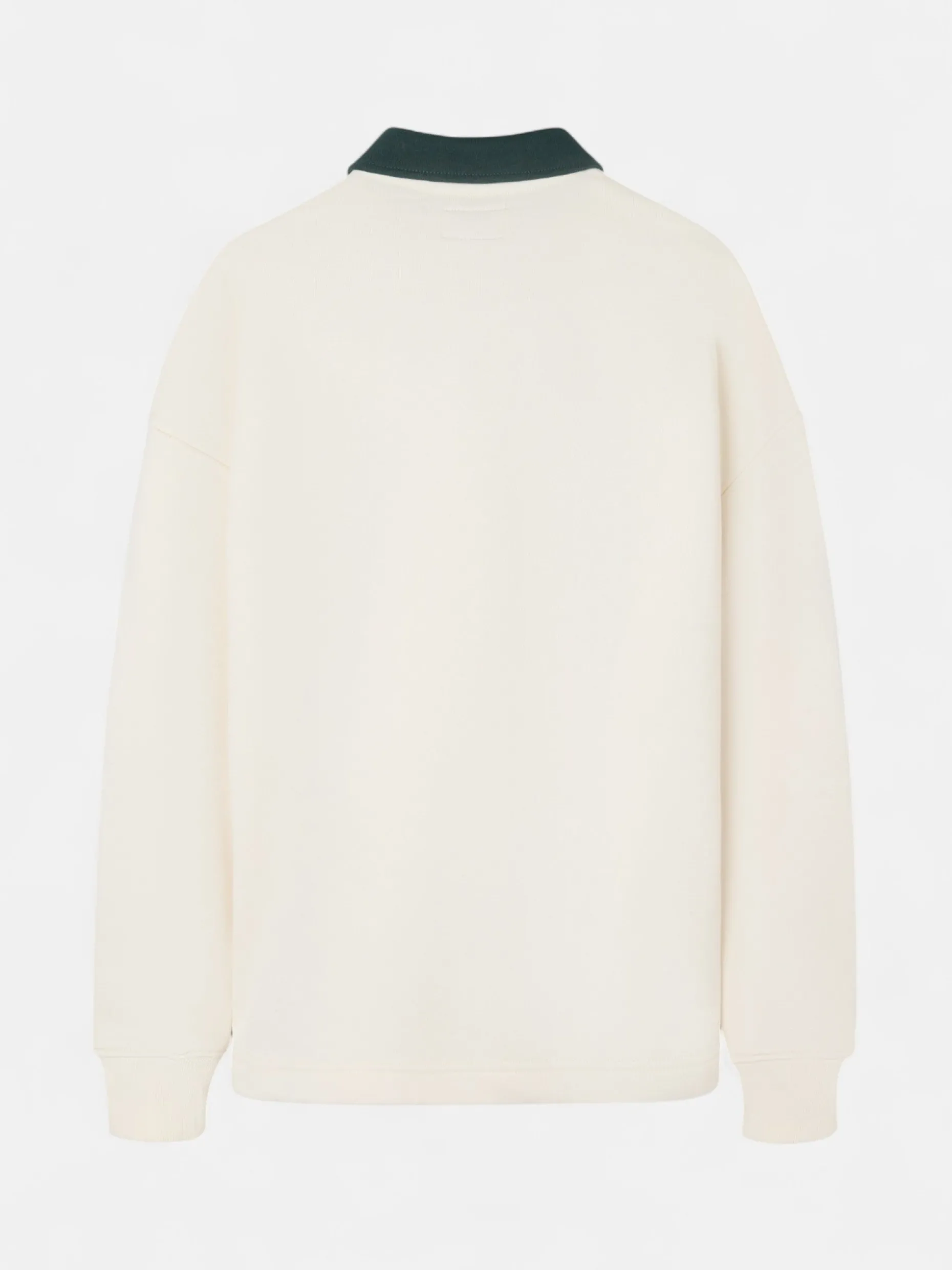 Sudadera Silbon cuello polo contraste crema