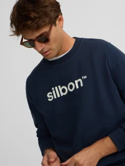 Sudadera silbon flock azul marino