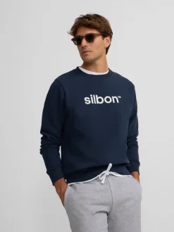 Sudadera silbon flock azul marino
