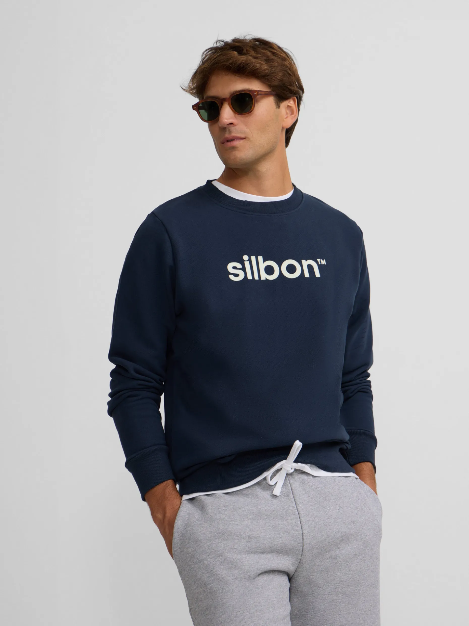 Sudadera silbon flock azul marino