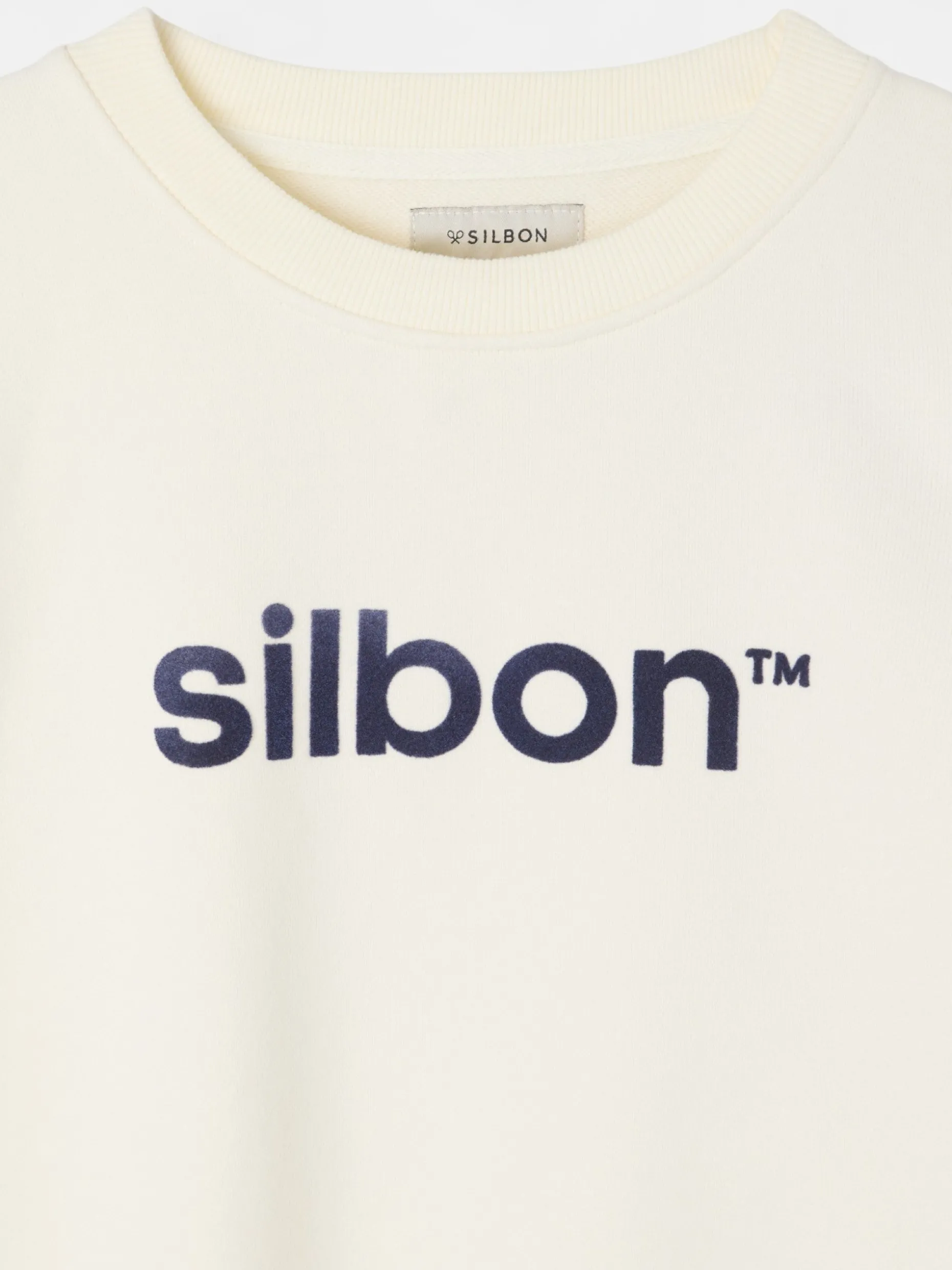 Sudadera silbon flock crema