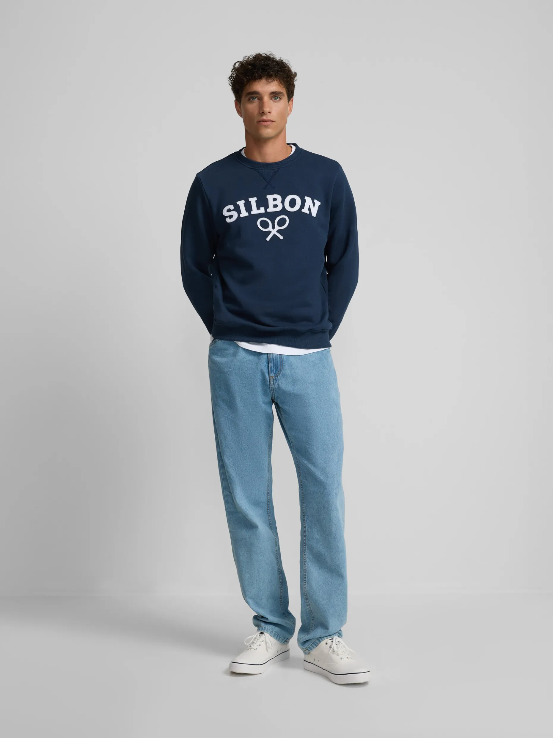 Sudadera silbon raqueta media azul marino