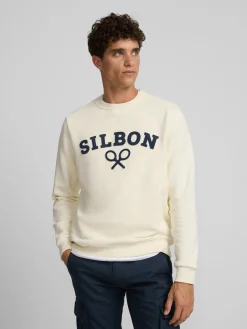 Sudadera silbon raqueta media crema