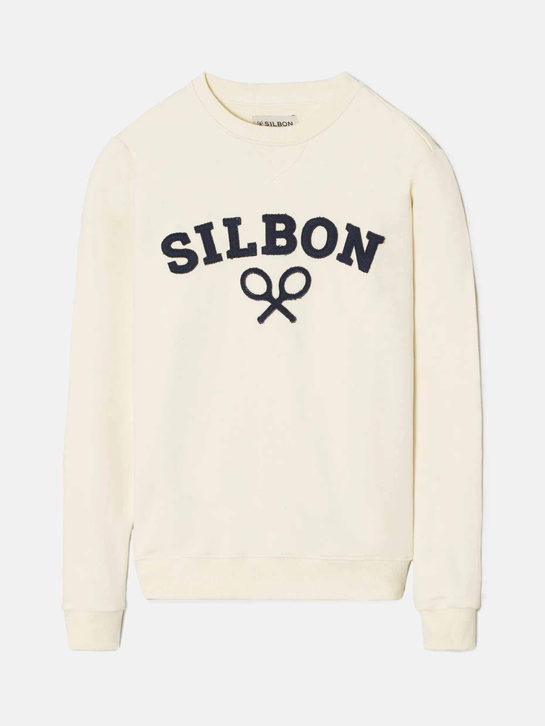 Sudadera silbon raqueta media crema