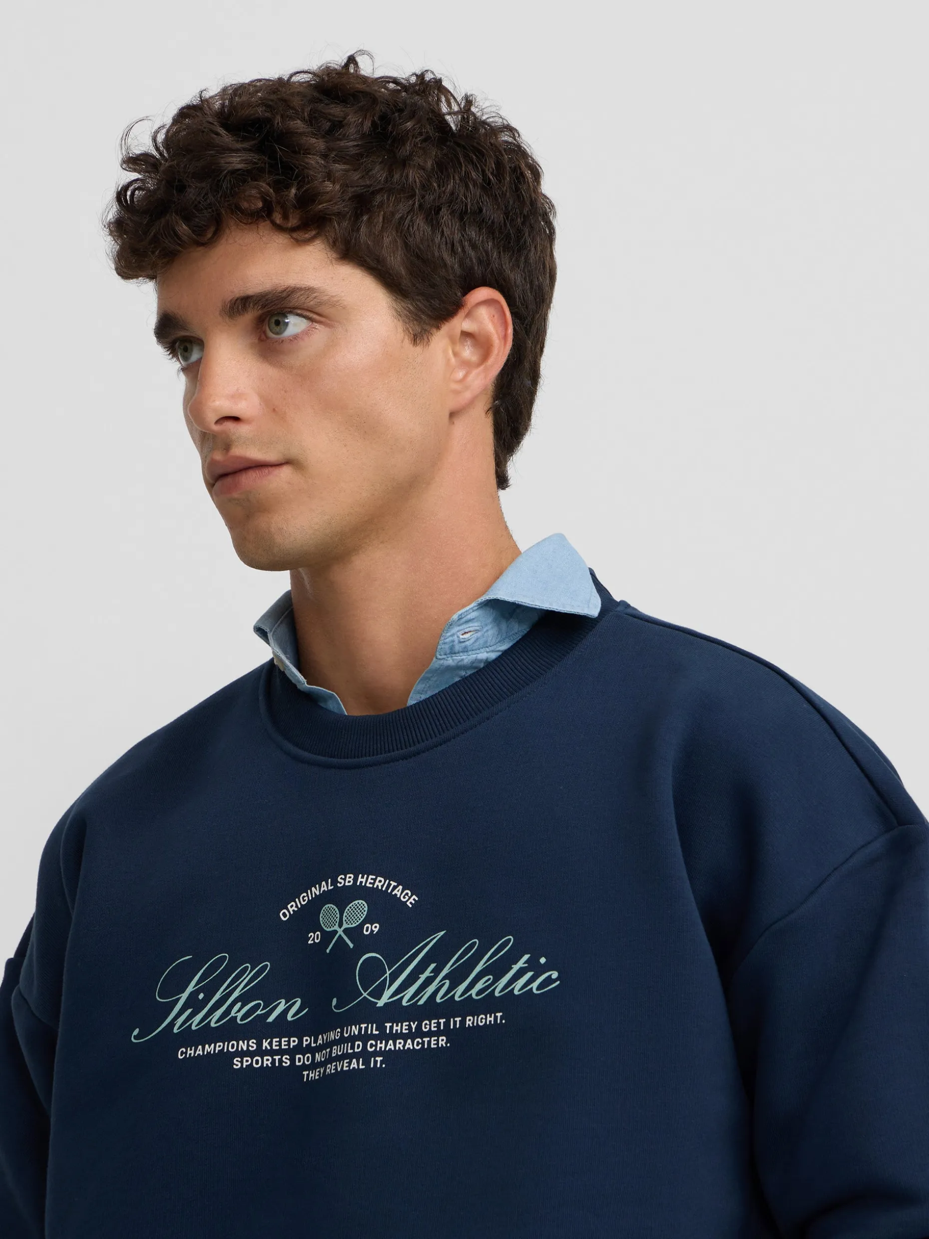 Sudadera special fit lettering azul marino