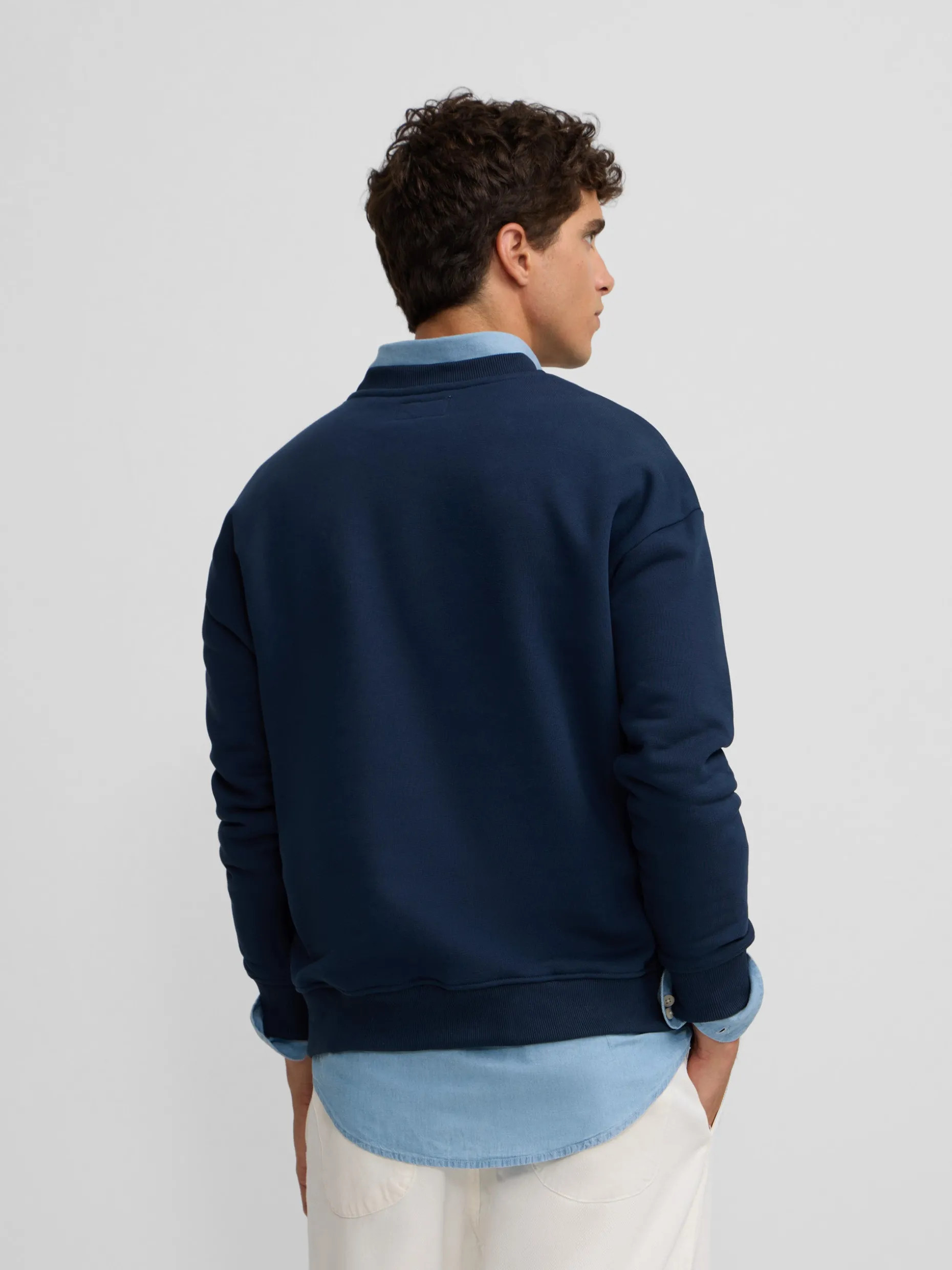 Sudadera special fit lettering azul marino