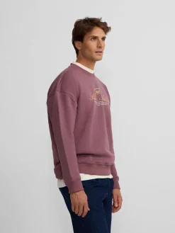 Sudadera special fit lettering burdeos
