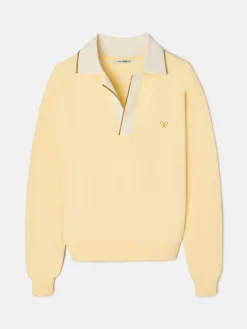 Sudadera woman cuello polo amarilla