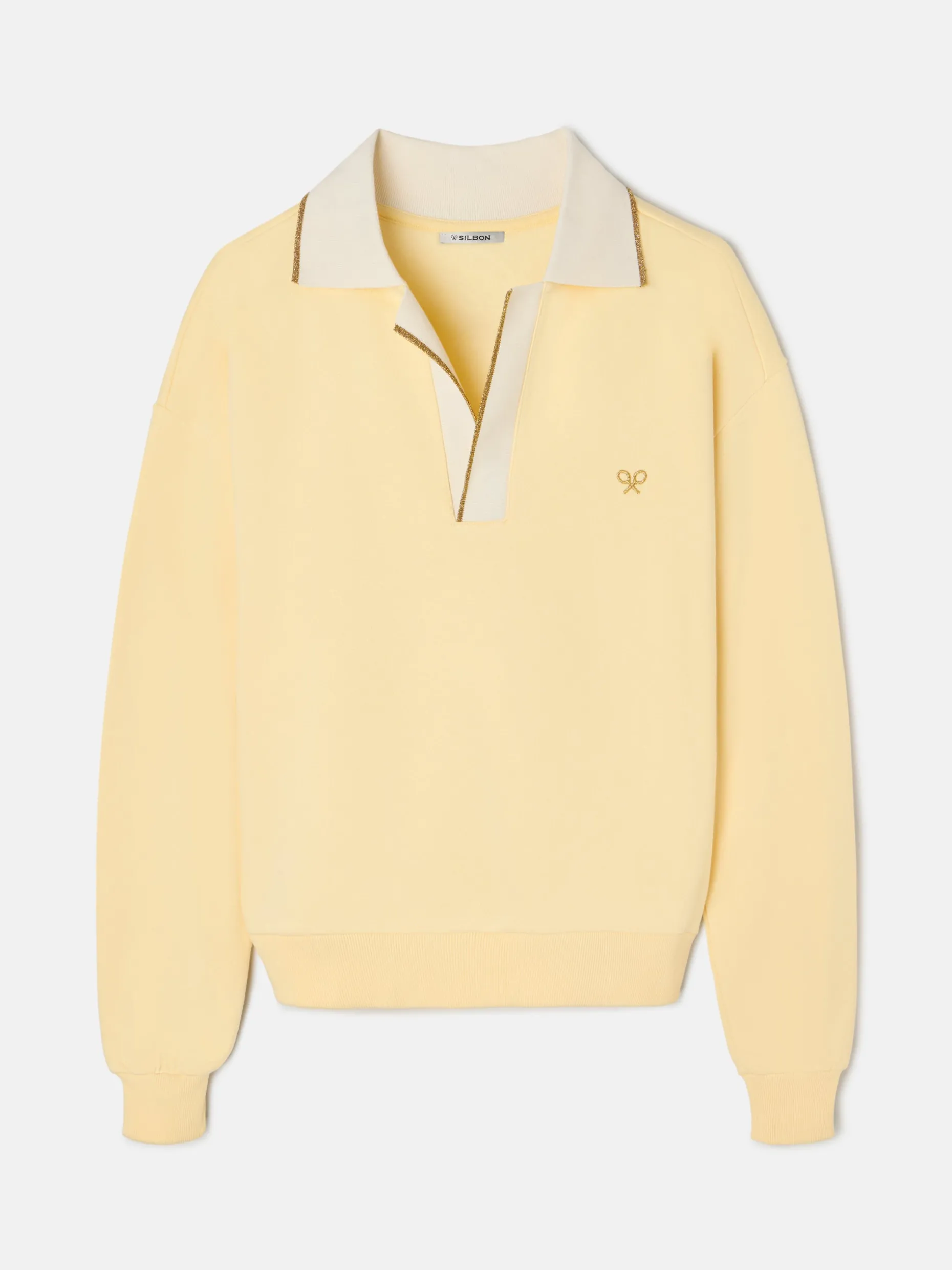 Sudadera woman cuello polo amarilla