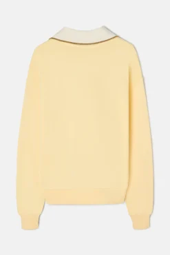 Sudadera woman cuello polo amarilla