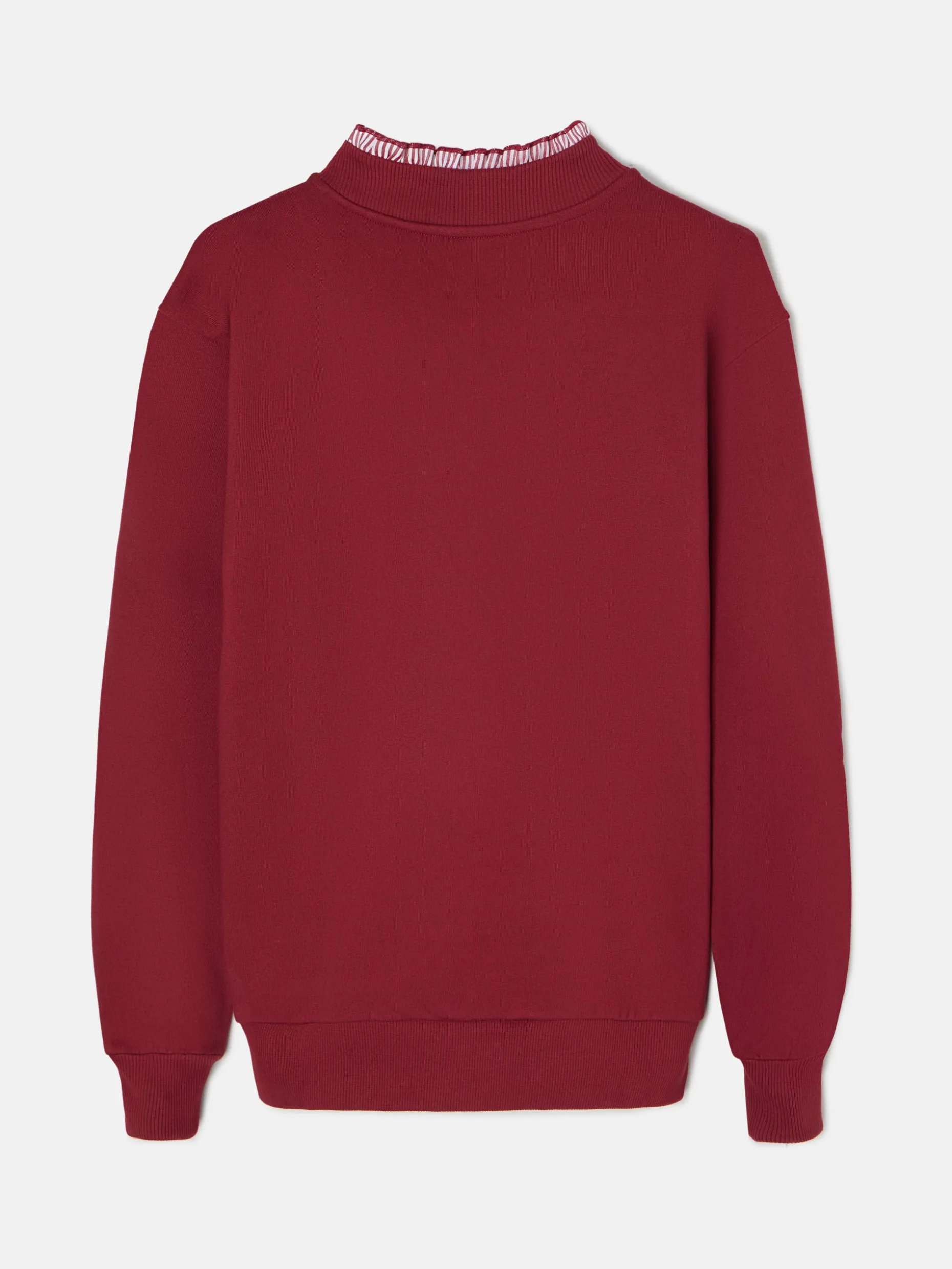 Sudadera woman cuello volante burdeos
