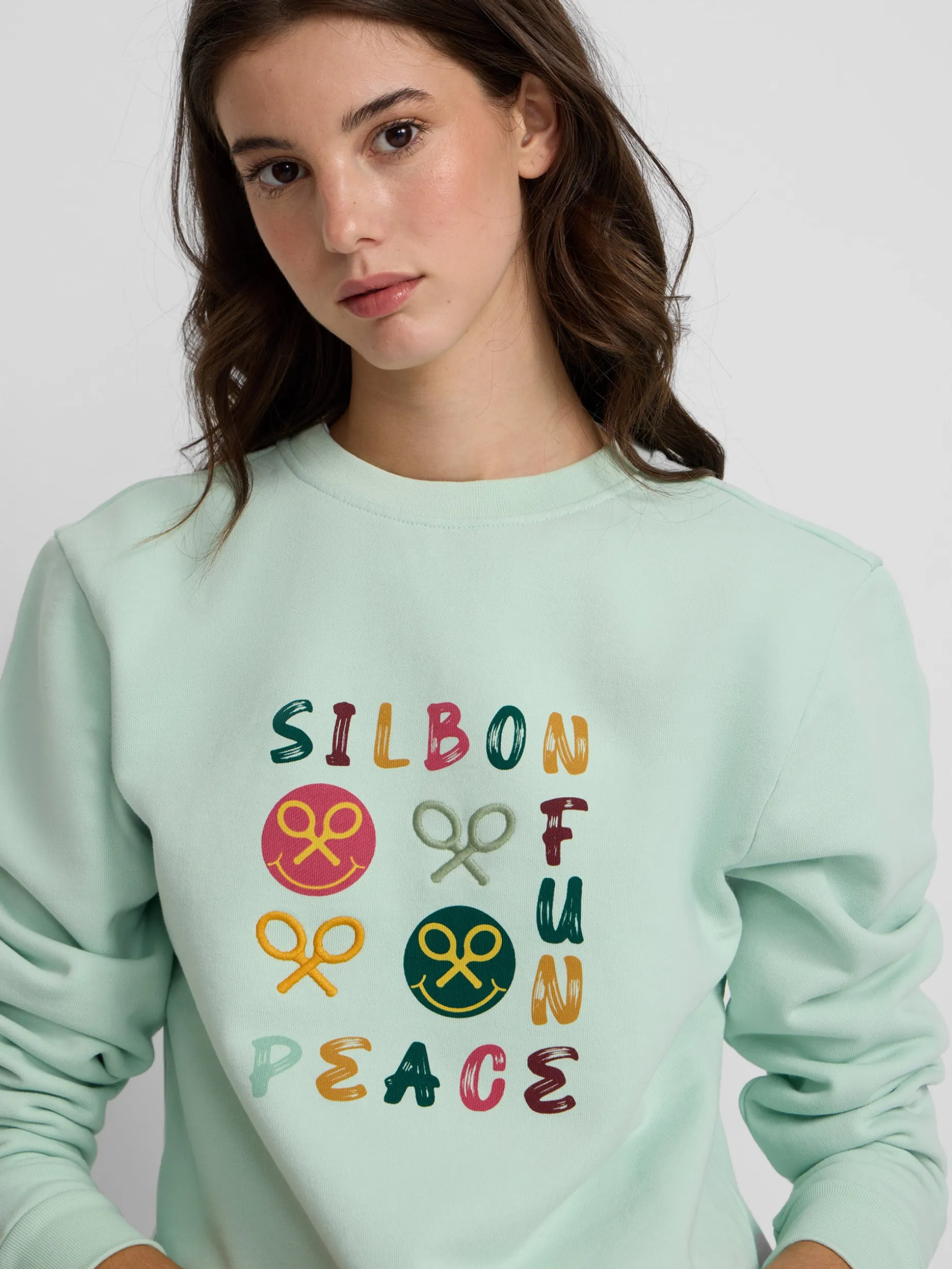 Sudadera woman fun and peace verde