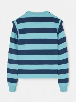 Sudadera woman hombreras rayas azules