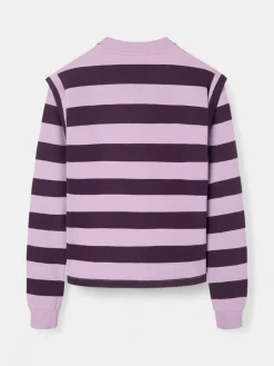 Sudadera woman hombreras rayas moradas
