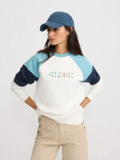 Sudadera woman letras colores azules