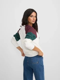 Sudadera woman letras colores burdeos